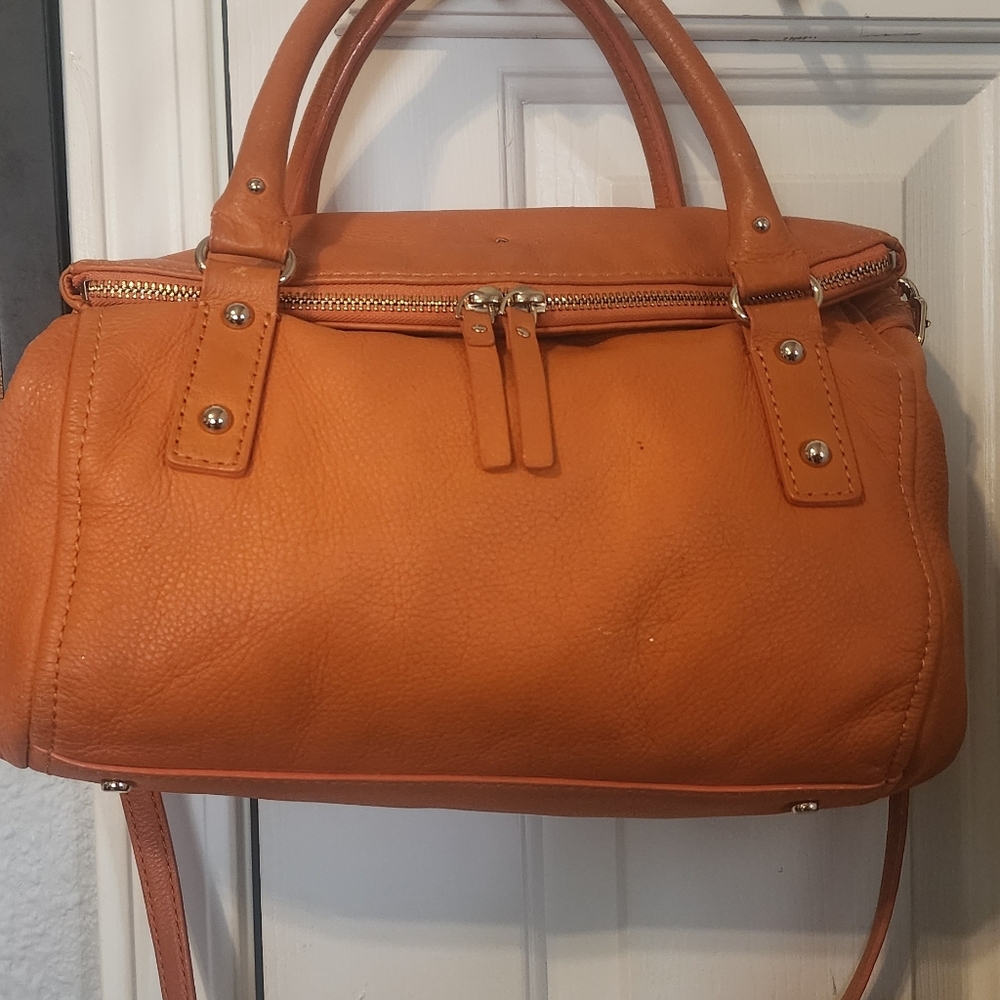 Kate Spade Cobble Hill Small Leslie Convertible Bag GUC Pumpkin Orange - Picture 9 of 16